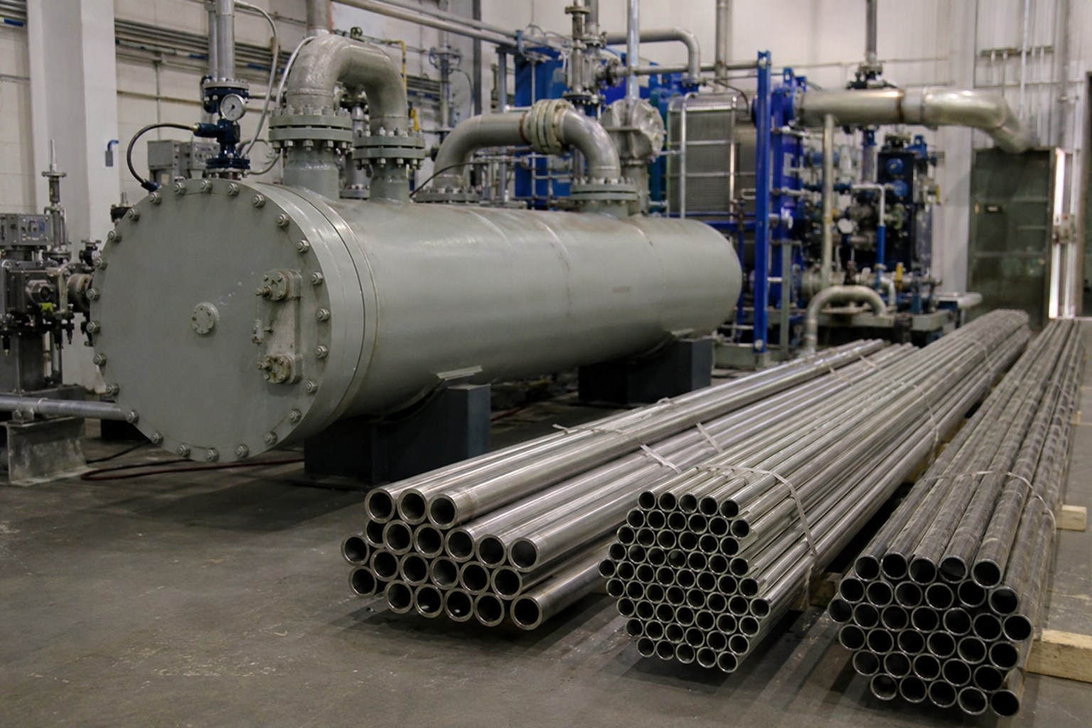 titanium and nickel alloy tubes for nuclear auxiliary heat exchangers